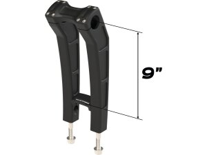 Clubstyle Riser Kit Height: 9", For 1 1/4" Handlebar, No Instrument Black Satin 1 1/4"