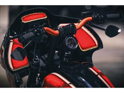 Club Style Pullback Riser Kit for Bottom Mount Round Speedometer 10" Height, 1 1/4" Clamp Diameter Black Anodized