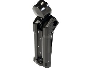 Club Style Pullback Riser Kit for Top Mount Round Speedometer 7" Height, 1 1/4" Clamp Diameter Black Anodized