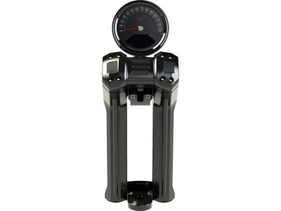 Club Style Pullback Riser Kit for Top Mount Round Speedometer 8,5" Height, 1 1/4" Clamp Diameter Black Anodized