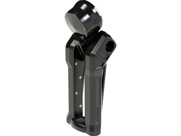 Club Style Pullback Riser Kit for Top Mount Round Speedometer 11,5" Height, 1 1/4" Clamp Diameter Black Anodized