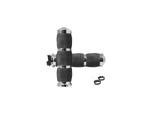 Air Cushion Grips Black Rubber Chrome 7/8" Throttle...