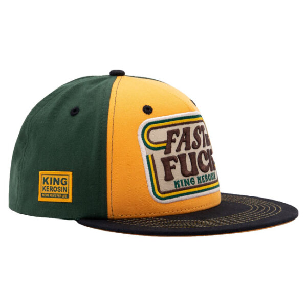 King Kerosin Fast As Fuck flat cap black/yellow One size fits most