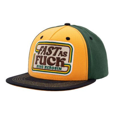 King Kerosin Fast As Fuck flat cap black/yellow One size fits most