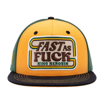 King Kerosin Fast As Fuck flat cap black/yellow One size fits most