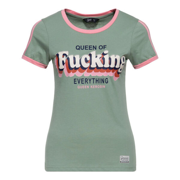 Queen Kerosin Queen Of Fucking Everything t-shirt green/pink Size XL