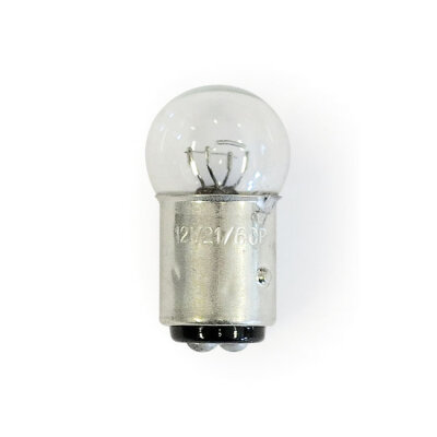 Turn signal bulb, bullet light. Clear glass. 12v21cp/6cp | Lieferumfang: Nur ein Teil des abgebildeten Artikels.