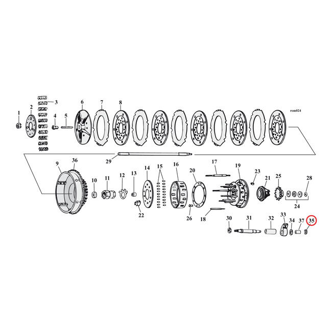 Retaining ring, clutch release finger shaft | Lieferumfang: Nur ein Teil des abgebildeten Artikels.