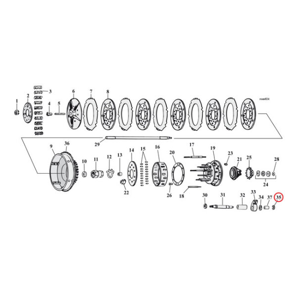 Retaining ring, clutch release finger shaft |...