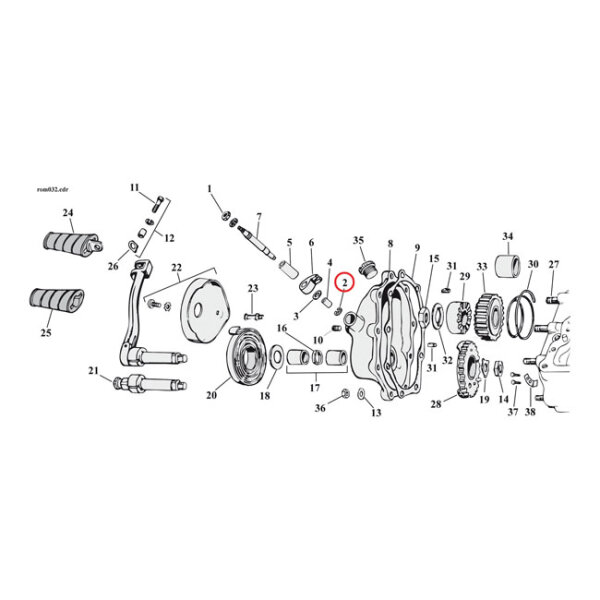 Retaining ring, clutch release finger shaft |...
