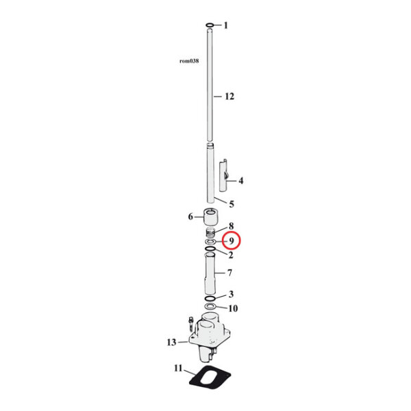 Washer, pushrod cover spring | Lieferumfang: Nur ein Teil des abgebildeten Artikels.