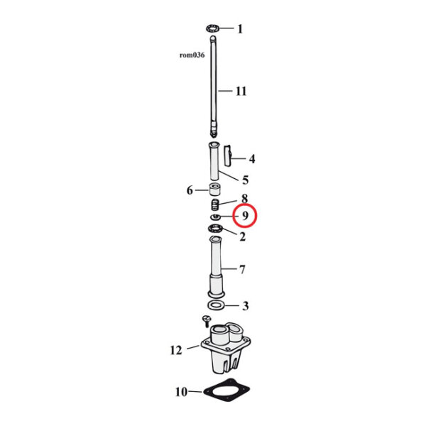 Washer, pushrod cover spring | Lieferumfang: Nur ein Teil des abgebildeten Artikels.