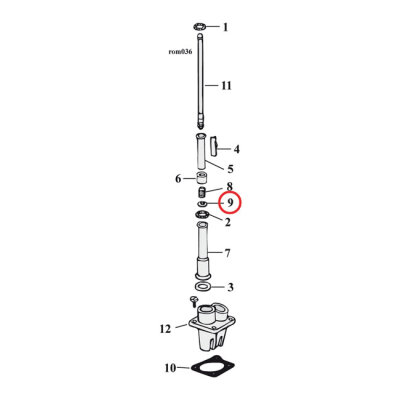 Washer, pushrod cover spring | Lieferumfang: Nur ein Teil des abgebildeten Artikels.