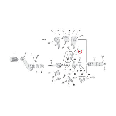 Retaining ring, shifter pawl | Lieferumfang: Nur ein Teil des abgebildeten Artikels.