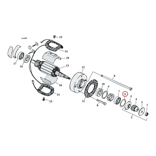 Retaining ring, generator bearing | Lieferumfang: Nur ein Teil des abgebildeten Artikels.