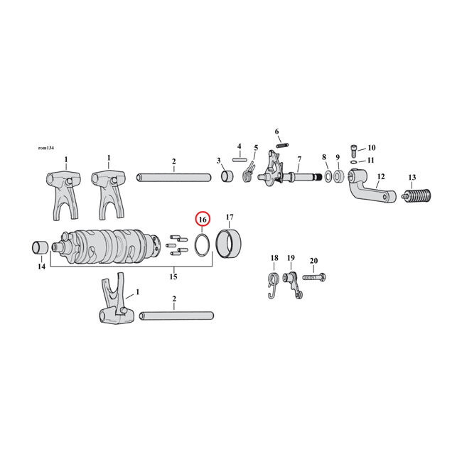 Retaining ring, shifter cam | Lieferumfang: Nur ein Teil des abgebildeten Artikels.