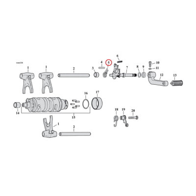 Return spring, shifter ratchet lever centering | Lieferumfang: Nur ein Teil des abgebildeten Artikels.