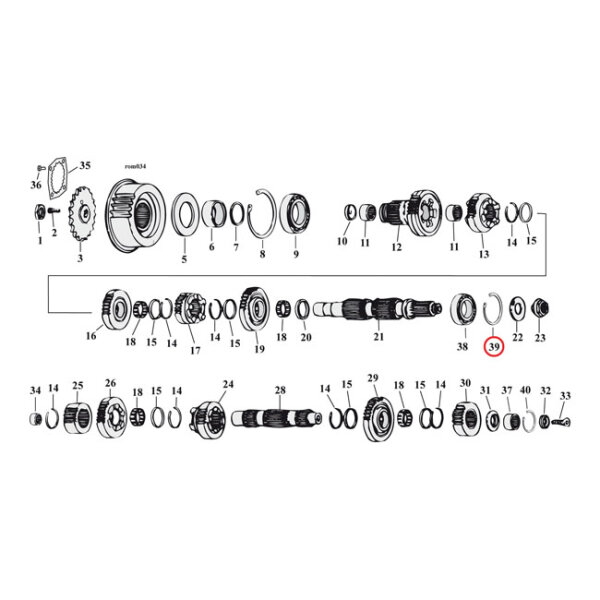 Retaining ring, transmission bearing | Lieferumfang: Nur...