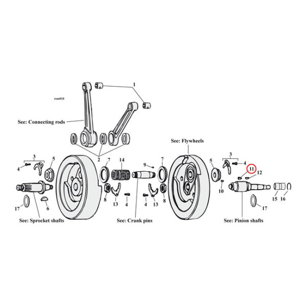 MCS, woodruff keys, oil pump drive gear / breather gear | Lieferumfang: Nur ein Teil des abgebildeten Artikels.