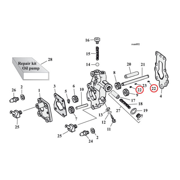 MCS, woodruff keys, oil pump drive gear / breather gear | Lieferumfang: Nur ein Teil des abgebildeten Artikels.