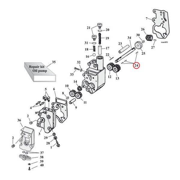 MCS, woodruff keys, oil pump drive gear / breather gear | Lieferumfang: Nur ein Teil des abgebildeten Artikels.