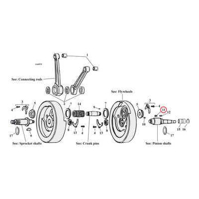 MCS, woodruff keys, oil pump drive gear / breather gear | Lieferumfang: Nur ein Teil des abgebildeten Artikels.