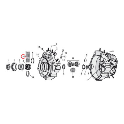 Pinion shaft (right side) crankcase/wheel rollers, +.0008"""" | Lieferumfang: Nur ein Teil des abgebildeten Artikels.