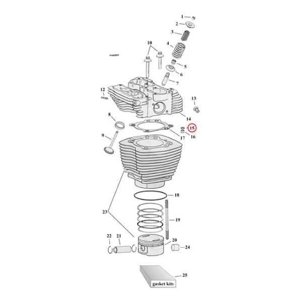 James, o-ring cylinder head & base stud. Viton | Lieferumfang: Nur ein Teil des abgebildeten Artikels.