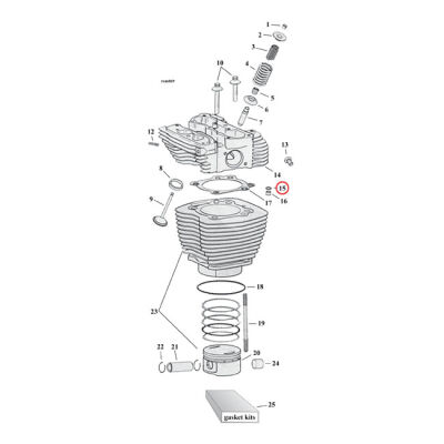 James, o-ring cylinder head & base stud. Viton | Lieferumfang: Nur ein Teil des abgebildeten Artikels.