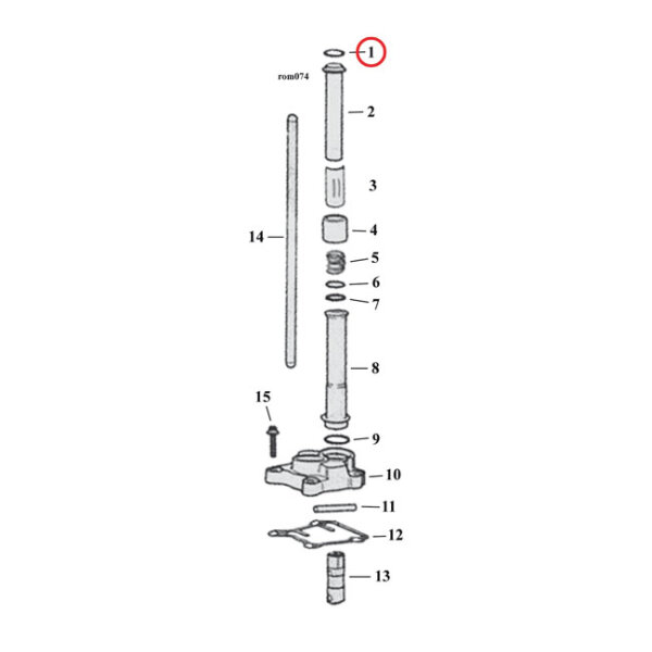 James O-ring, pushrod upper / oil filter, oil pump |...