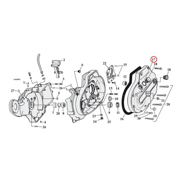 James, o-ring filler cap primary / swingarm | Lieferumfang: Nur ein Teil des abgebildeten Artikels.