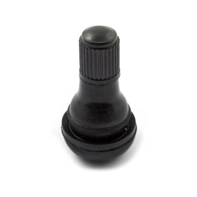 Press-in tubeless valve stem. plastic black cap