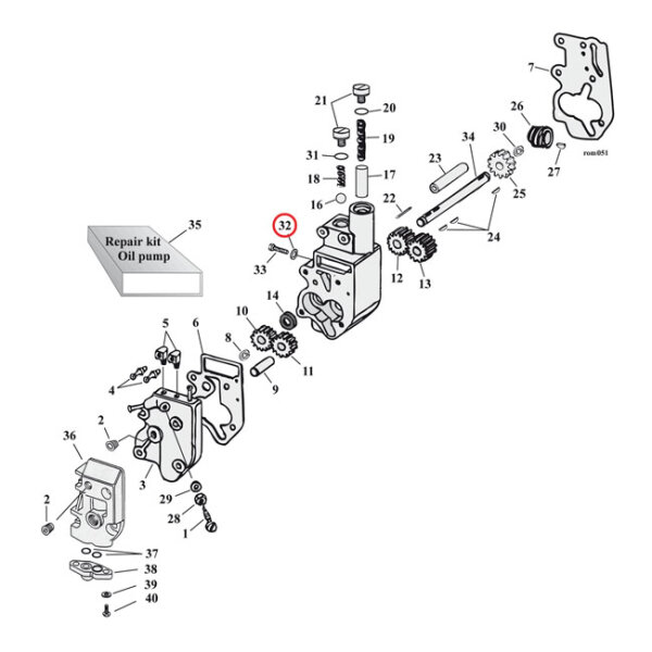 James, brass seal washers. Oil pump body plug | Lieferumfang: Nur ein Teil des abgebildeten Artikels.