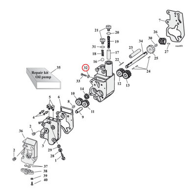 James, brass seal washers. Oil pump body plug | Lieferumfang: Nur ein Teil des abgebildeten Artikels.