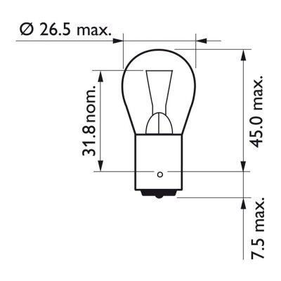 Philips VisionPlus turn signal light bulb P21W | Lieferumfang: Nur ein Teil des abgebildeten Artikels.