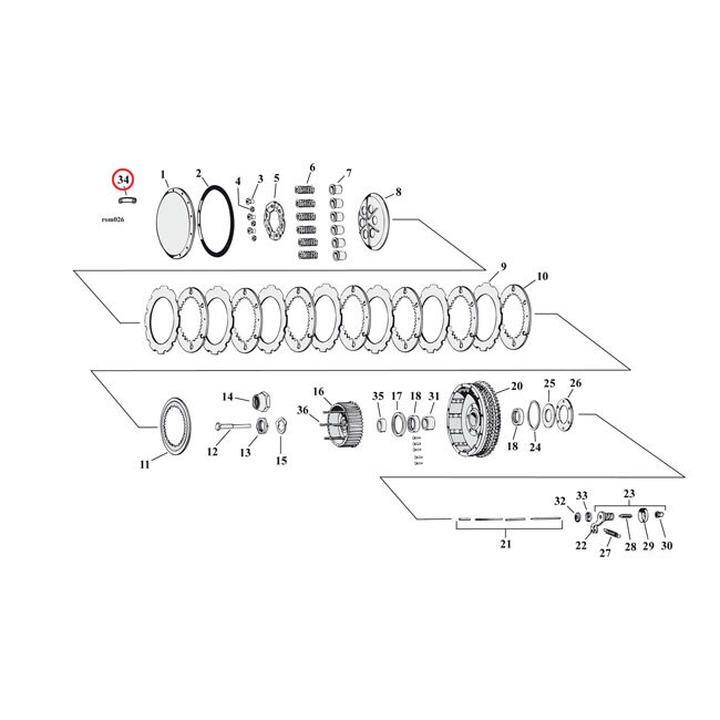 Screw retainers, clutch dome | Lieferumfang: Nur ein Teil des abgebildeten Artikels.