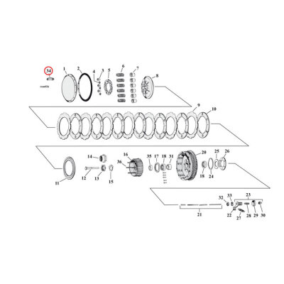 Screw retainers, clutch dome | Lieferumfang: Nur ein Teil des abgebildeten Artikels.