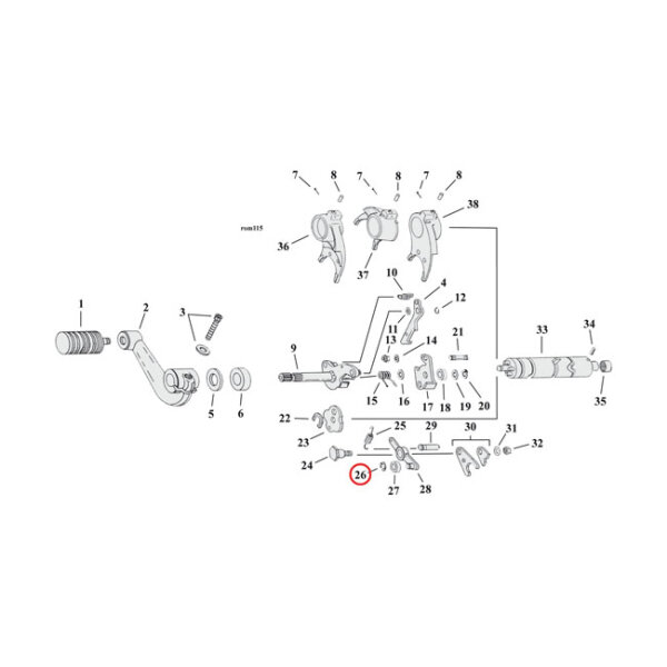 Retaining ring, detent arm transmission | Lieferumfang:...