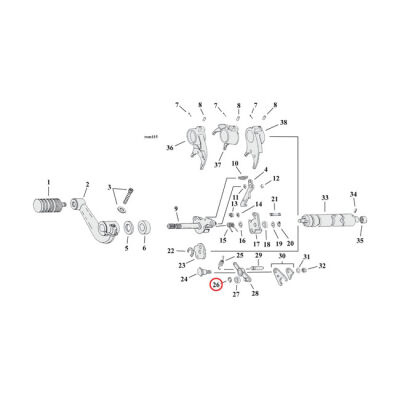 Retaining ring, detent arm transmission | Lieferumfang: Nur ein Teil des abgebildeten Artikels.