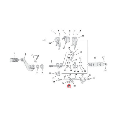 Roller, detent arm transmission | Lieferumfang: Nur ein Teil des abgebildeten Artikels.