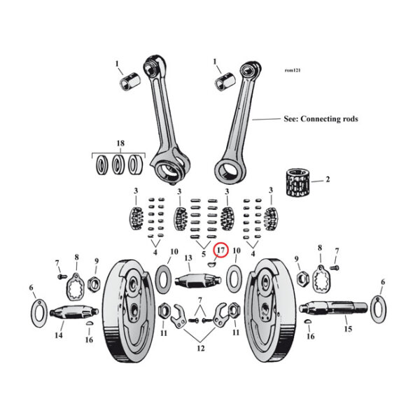Woodruff keys, crankpin | Lieferumfang: Nur ein Teil des abgebildeten Artikels.