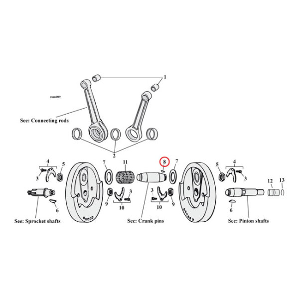Woodruff keys, crankpin | Lieferumfang: Nur ein Teil des abgebildeten Artikels.