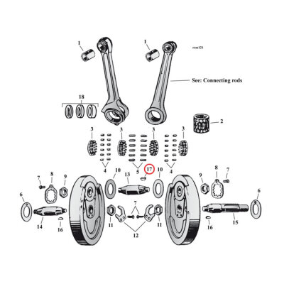Woodruff keys, crankpin | Lieferumfang: Nur ein Teil des abgebildeten Artikels.
