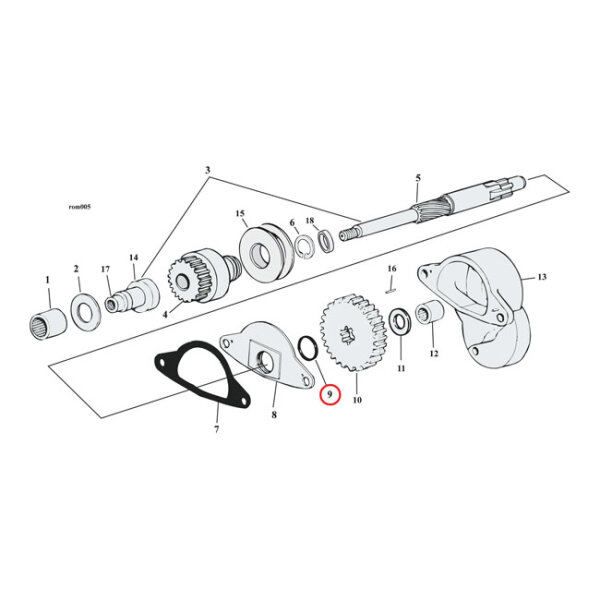 James, o-ring rocker/pushrod/kickstart shaft/oil defl. plate | Lieferumfang: Nur ein Teil des abgebildeten Artikels.