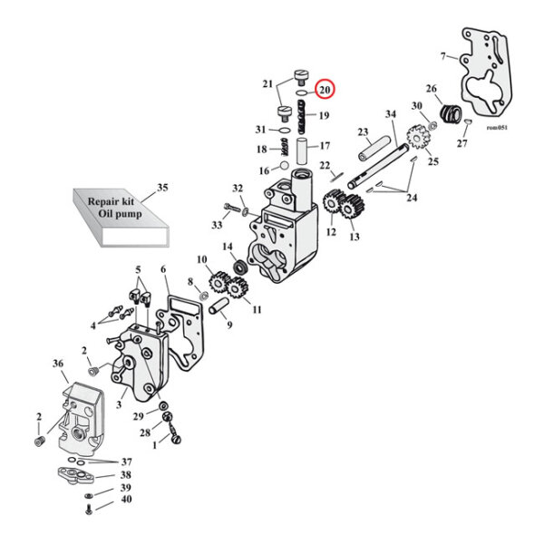 James, oil pump relief valve plug washer | Lieferumfang: Nur ein Teil des abgebildeten Artikels.