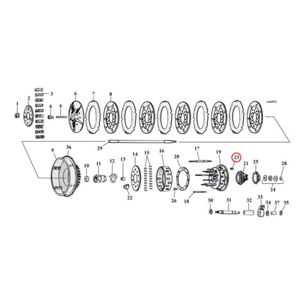 Woodruff keys, clutch hub | Lieferumfang: Nur ein Teil...