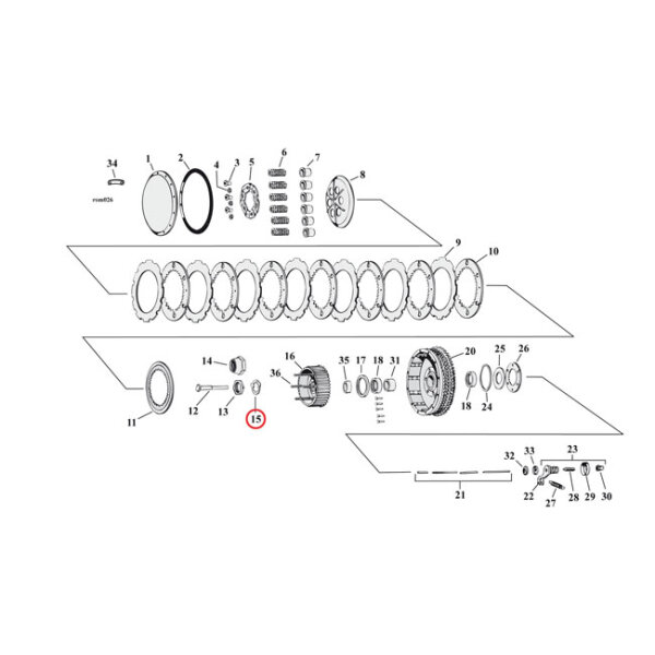 Lock tab, clutch hub nut | Lieferumfang: Nur ein Teil des abgebildeten Artikels.