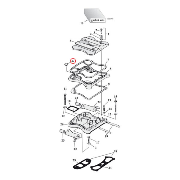 Cometic, rocker cover umbrella valve | Lieferumfang: Nur...