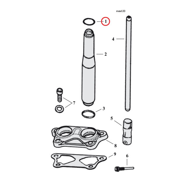 Cometic, pushrod cover o-ring. Upper | Lieferumfang: Nur ein Teil des abgebildeten Artikels.
