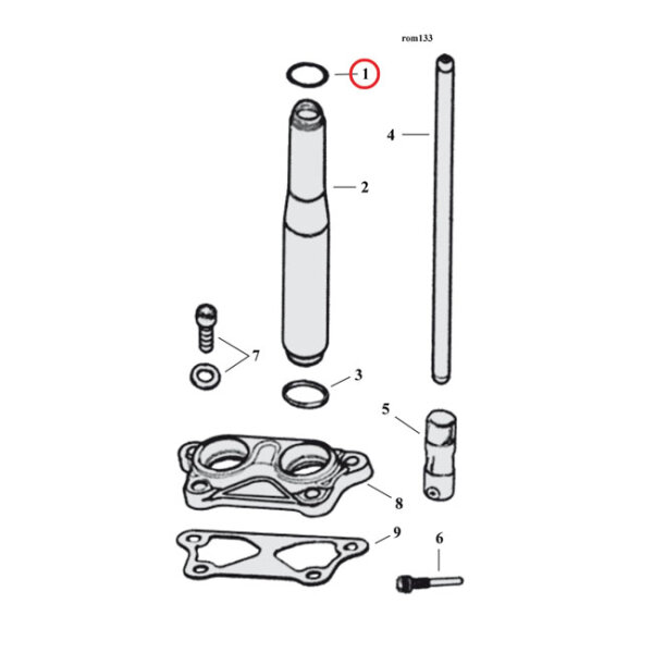 Cometic, pushrod cover o-ring. Upper | Lieferumfang: Nur...